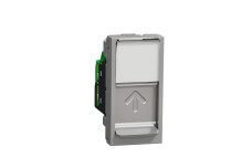 Розетка комп'ютерна RJ45, одинарна категорія 6 STP, 1 модуль алюміній (NU341630)