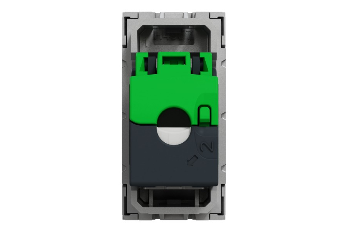 Розетка комп'ютерна RJ45, одинарна категорія 6 STP, 1 модуль алюміній (NU341630)