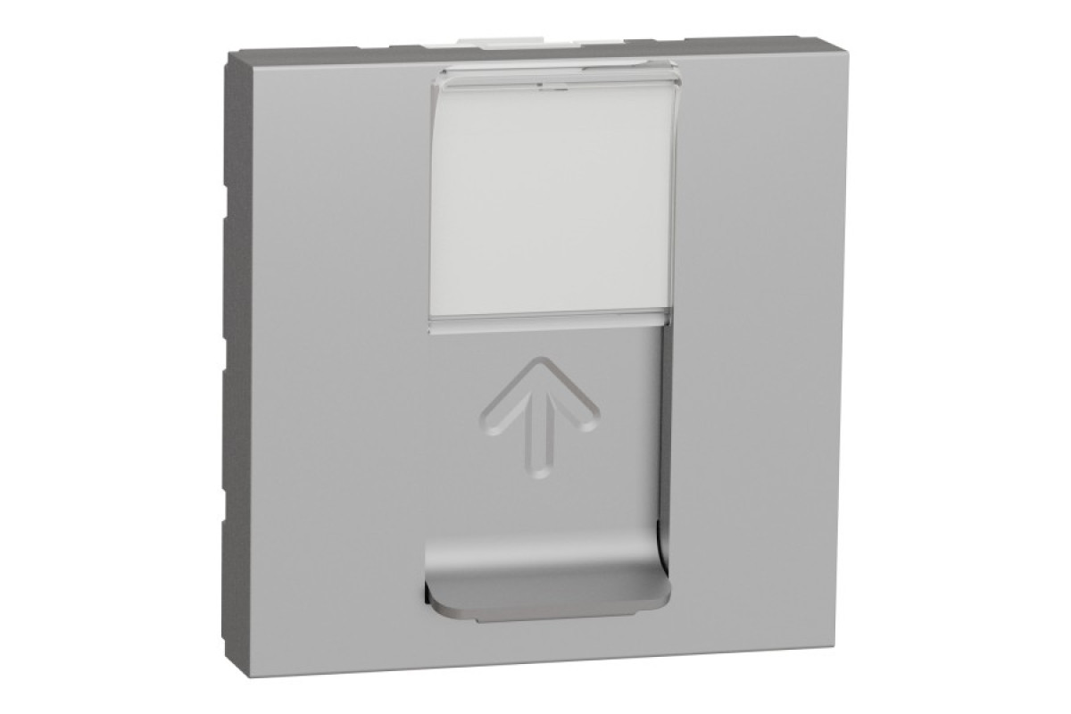 Розетка комп'ютерна RJ45, одинарна категорія 6 STP, 2 модулі алюміній (NU341730)