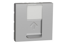 Розетка комп'ютерна RJ45, одинарна категорія 6 STP, 2 модулі алюміній (NU341730)