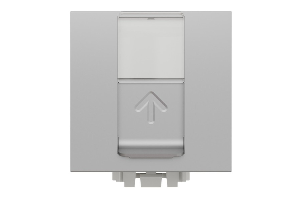 Розетка комп'ютерна RJ45, одинарна категорія 6 STP, 2 модулі алюміній (NU341730)