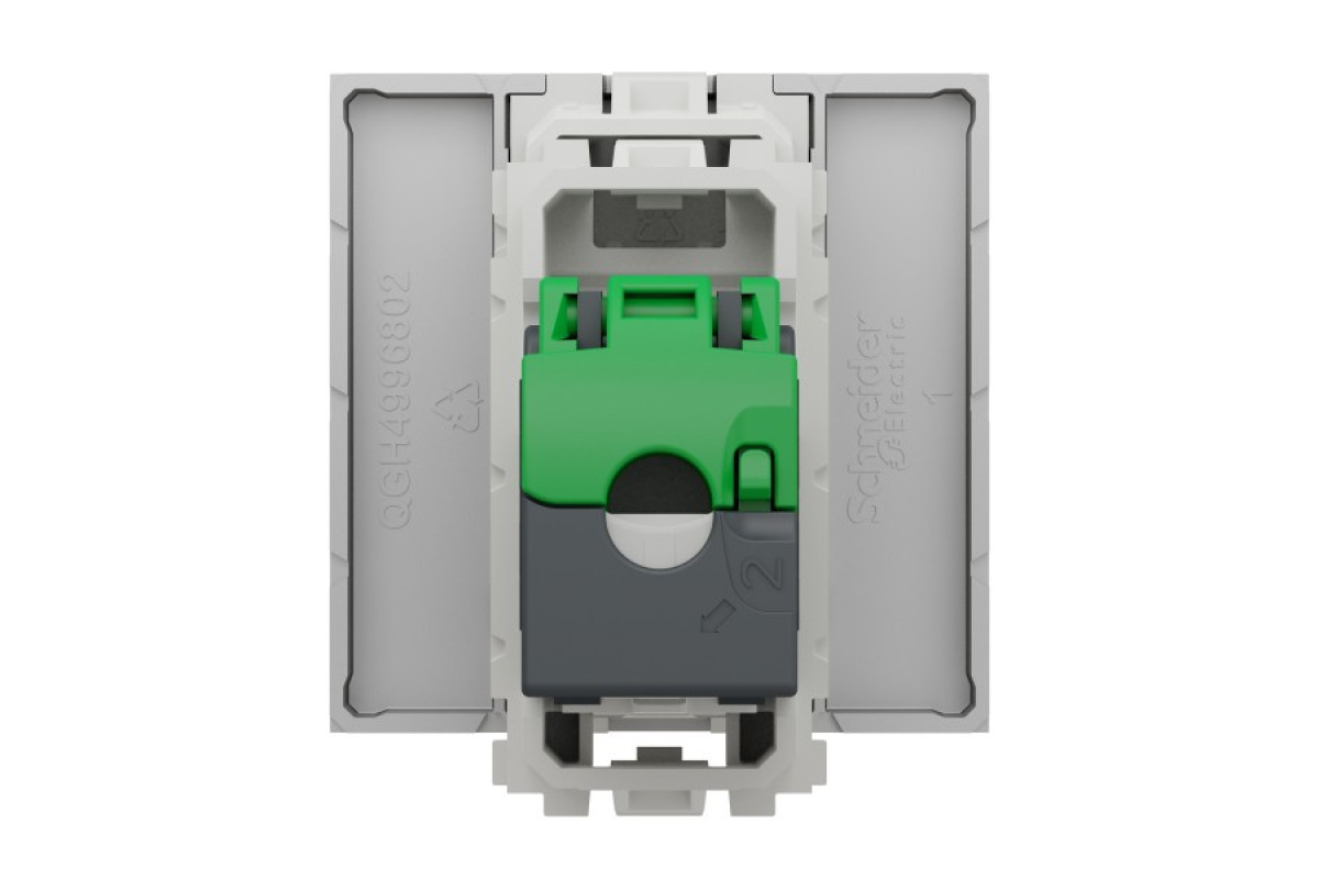 Розетка комп'ютерна RJ45, одинарна категорія 6 STP, 2 модулі алюміній (NU341730)