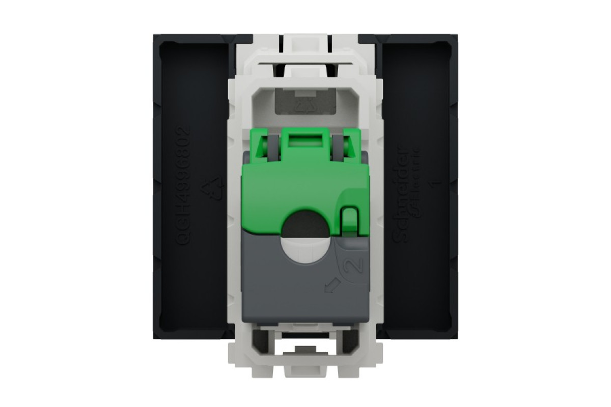 Розетка комп'ютерна RJ45, одинарна категорія 6 STP, 2 модулі антрацит (NU341754)