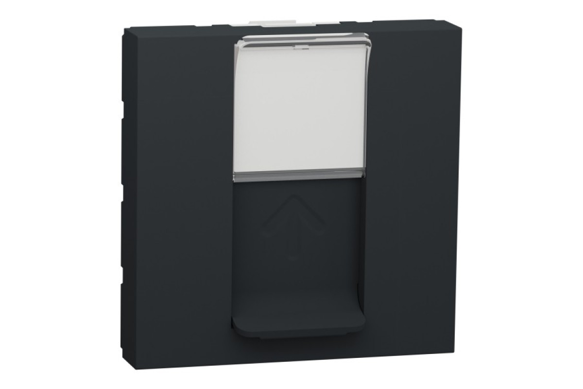 Розетка комп'ютерна RJ45, одинарна категорія 6 STP, 2 модулі антрацит (NU341754)