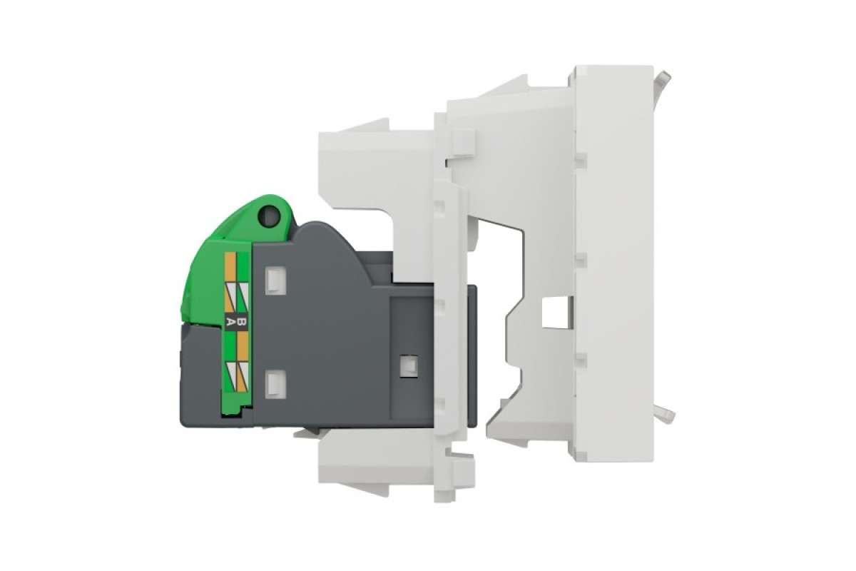 Розетка комп'ютерна RJ45, одинарна категорія 6 STP, 2 модуль білий (NU341718)