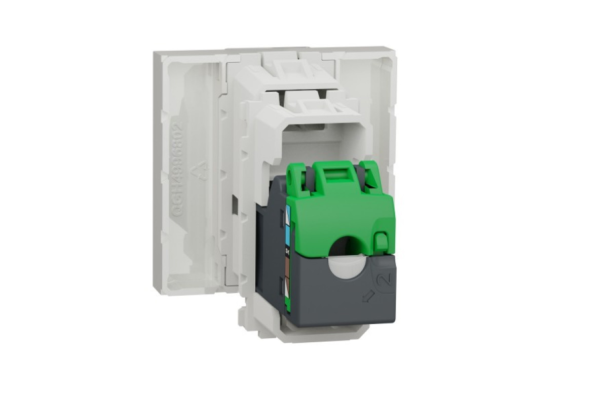 Розетка комп'ютерна RJ45, одинарна категорія 6 STP, 2 модуль білий (NU341718)