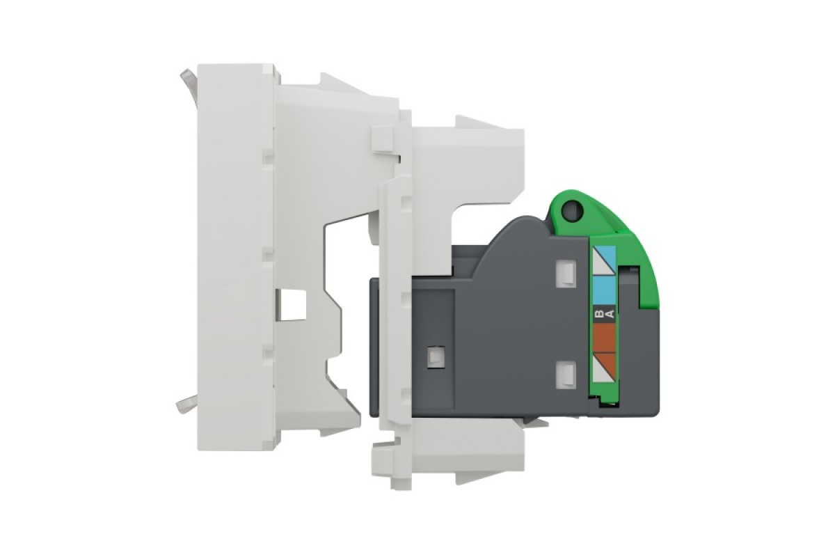 Розетка комп'ютерна RJ45, одинарна категорія 6 STP, 2 модуль білий (NU341718)