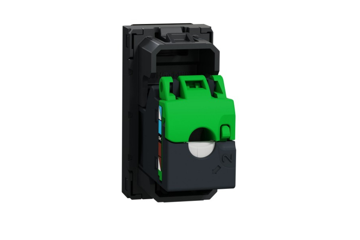 Розетка комп'ютерна RJ45, одинарна категорія 6 UTP, 1 модуль антрацит (NU341454)