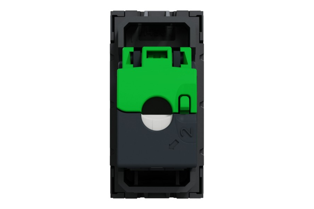 Розетка комп'ютерна RJ45, одинарна категорія 6 UTP, 1 модуль антрацит (NU341454)