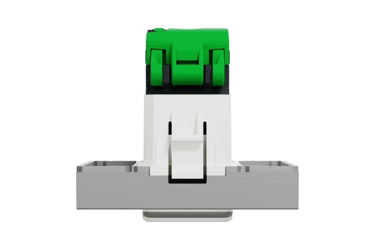 Розетка комп'ютерна RJ45, одинарна категорія 6 UTP, 2 модулі алюміній (NU341530)