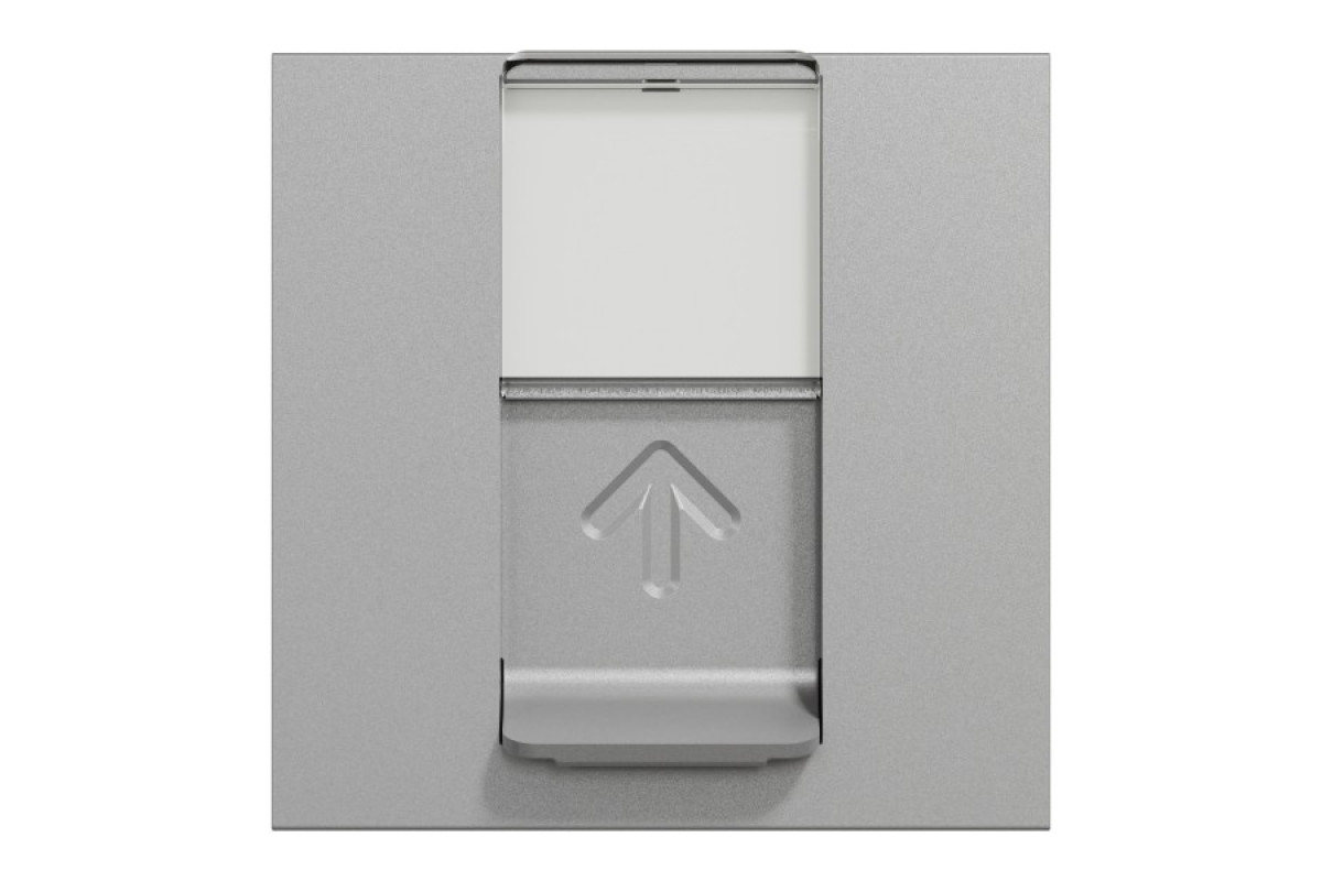 Розетка комп'ютерна RJ45, одинарна категорія 6 UTP, 2 модулі алюміній (NU341530)