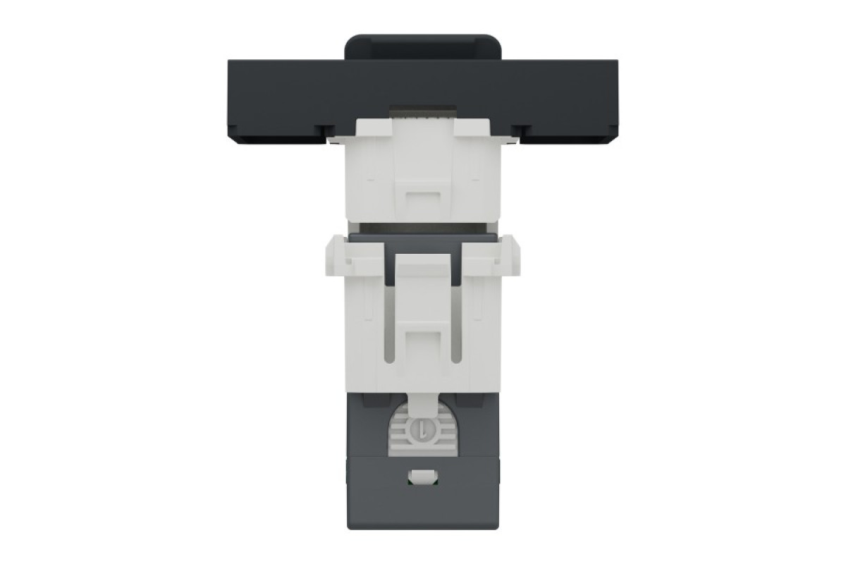 Розетка комп'ютерна RJ45, одинарна категорія 6 UTP, 2 модулі антрацит (NU341554)