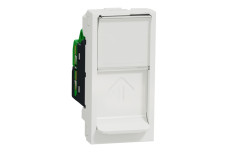 Розетка комп'ютерна RJ45, одинарна категорія 6, UTP, 1 модуль білий (NU341418)