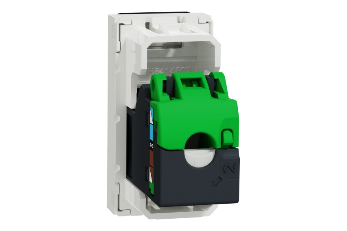 Розетка комп'ютерна RJ45, одинарна категорія 6, UTP, 1 модуль білий (NU341418)