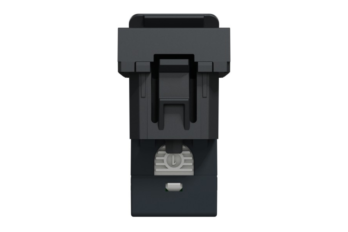 Розетка комп'ютерна RJ45, одинарна, категорія 5 UTP, 1 модуль, антрацит (NU341054)