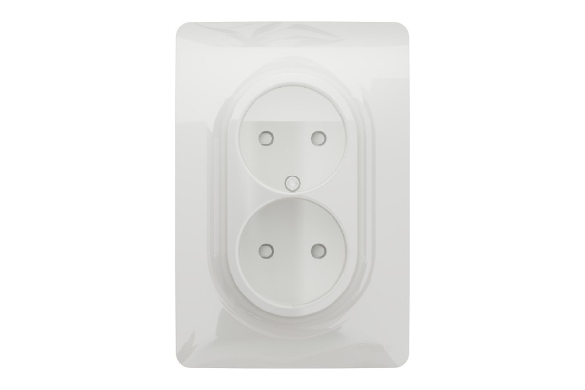 Розетка подв. без зк з шт. гвинт. заж., білий (NU206318)