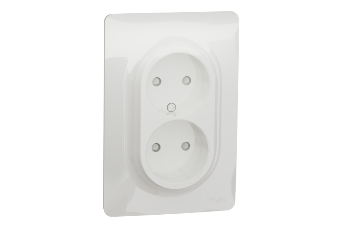 Розетка подв. без зк з шт. гвинт. заж., білий (NU206318)
