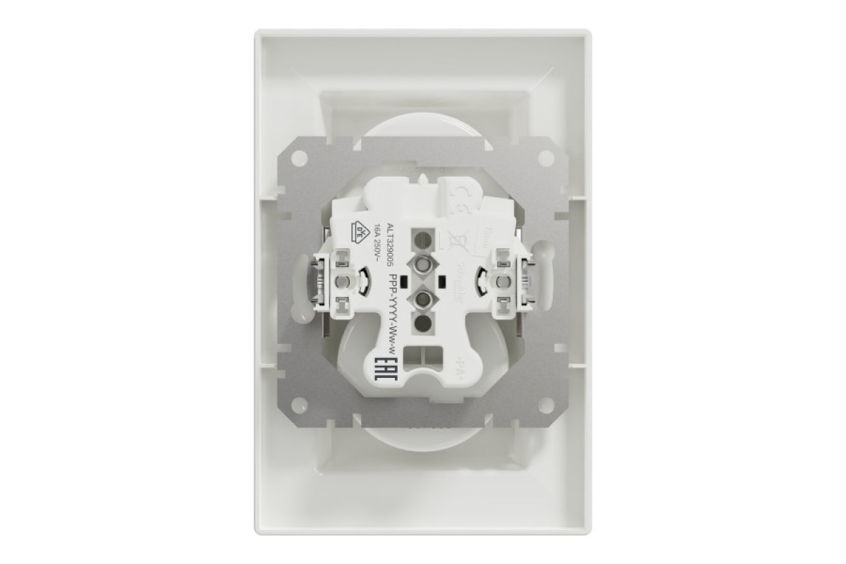 Розетка подвійна без заземлення Біла Asfora (EPH9700121)