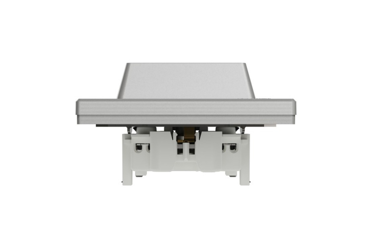 Розетка подвійна з заземленням Алюміній Asfora (EPH9900161)