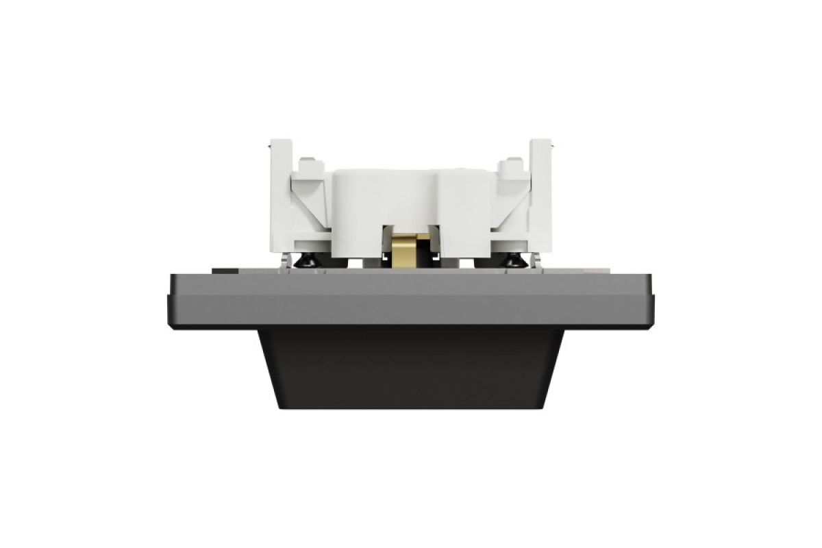 Розетка подвійна з заземленням Антрацит Asfora (EPH9900171)