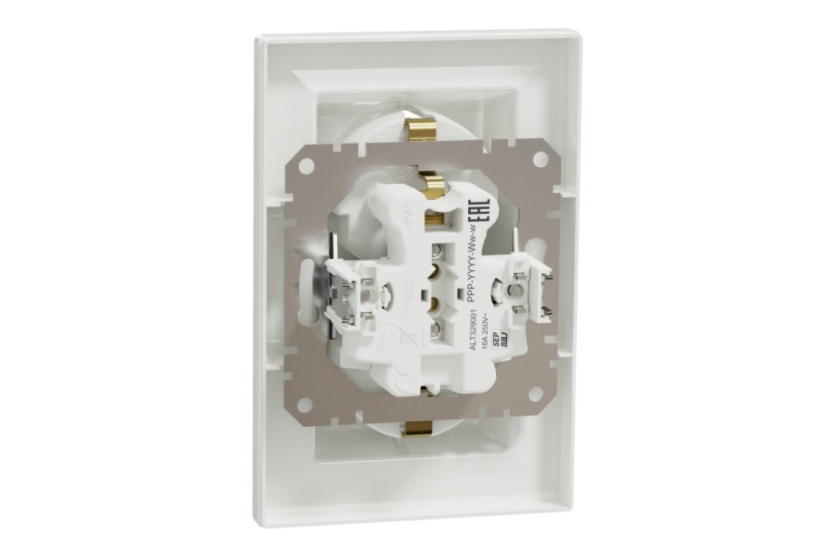 Розетка подвійна з заземленням Біла Asfora (EPH9900121)