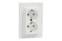 Розетка подвійна з заземленням Біла Asfora (EPH9900121)