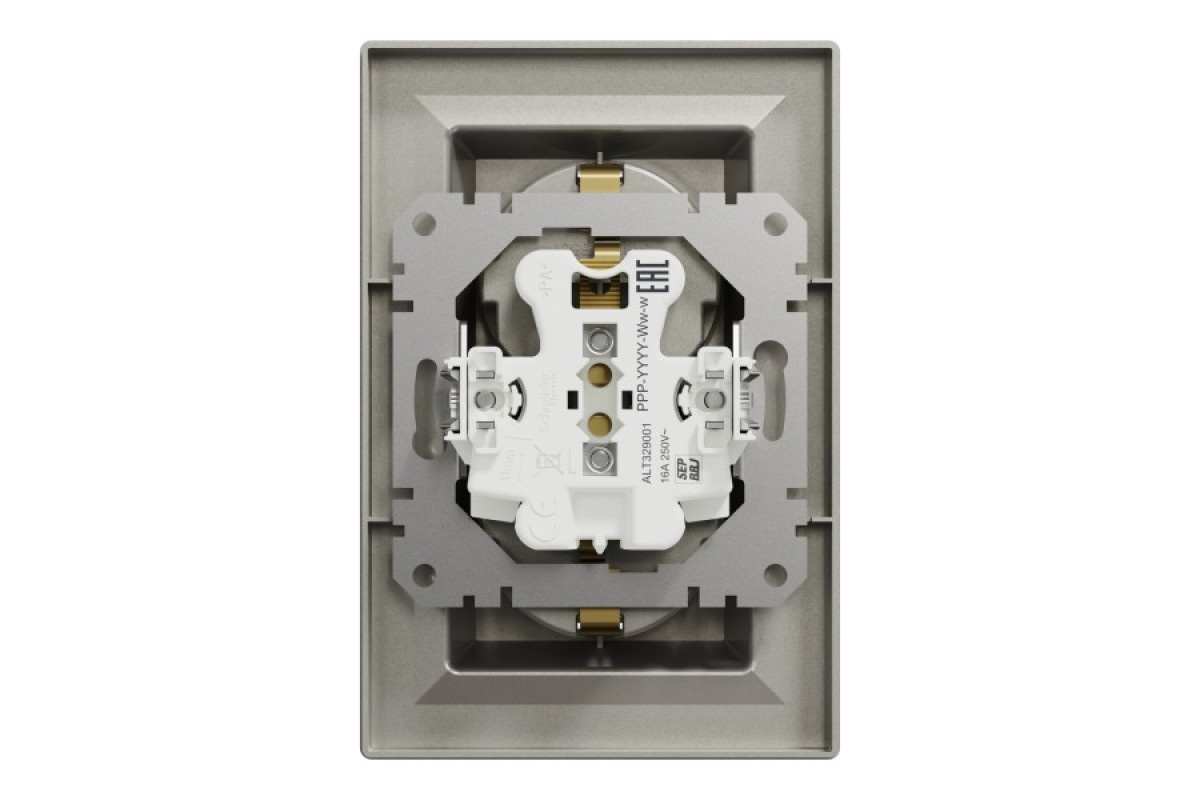 Розетка двойная с заземлением Бронза Asfora (EPH9900169)