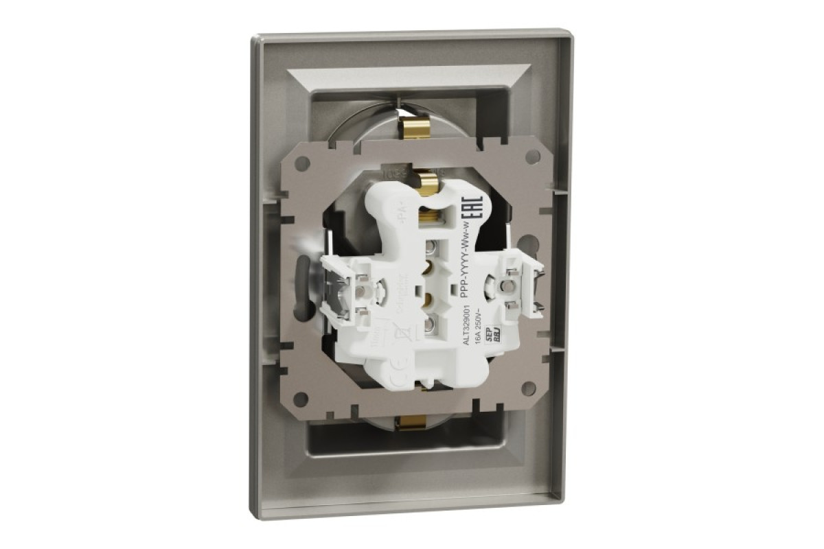 Розетка двойная с заземлением Бронза Asfora (EPH9900169)