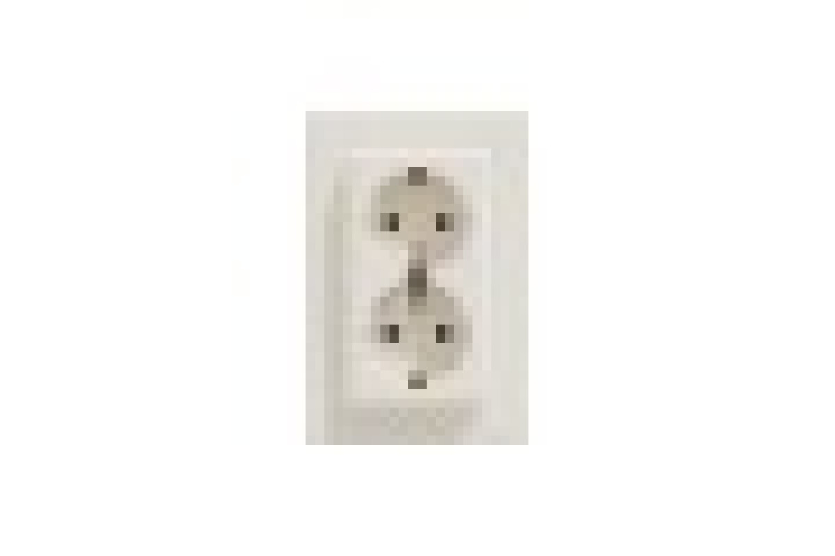 Розетка подвійна з заземленням Кремова Asfora (EPH9900123)