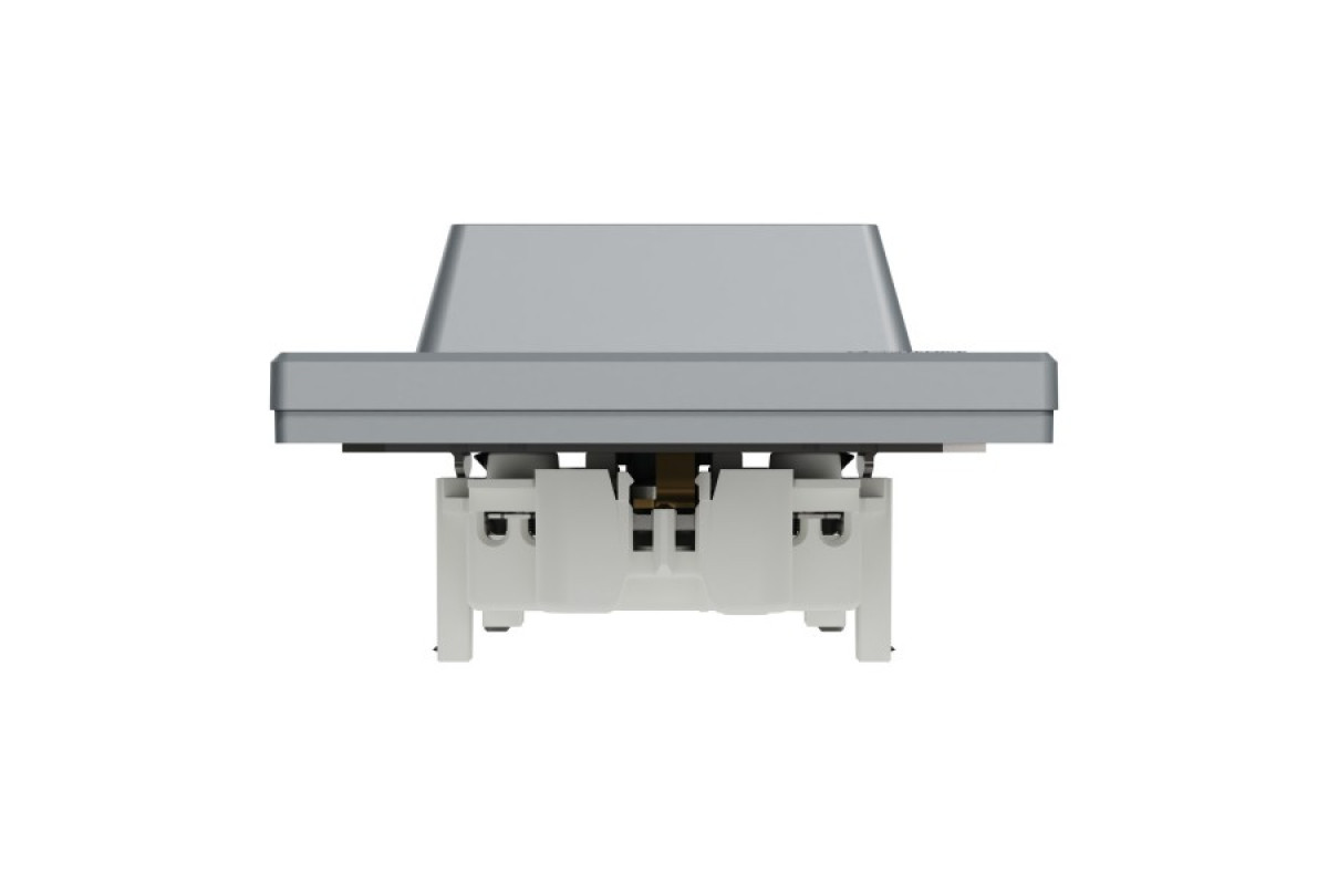 Розетка подвійна з заземленням Сталь Asfora (EPH9900162)