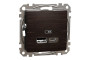 USB розетка типу А+С, 2,4 А, Венге Sedna Elements (SDD181402)