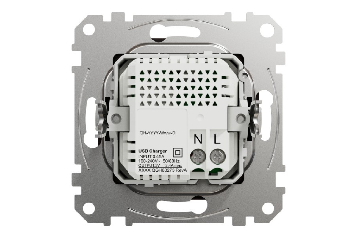 USB розетка типу А+С, 2,4 А, Венге Sedna Elements (SDD181402)