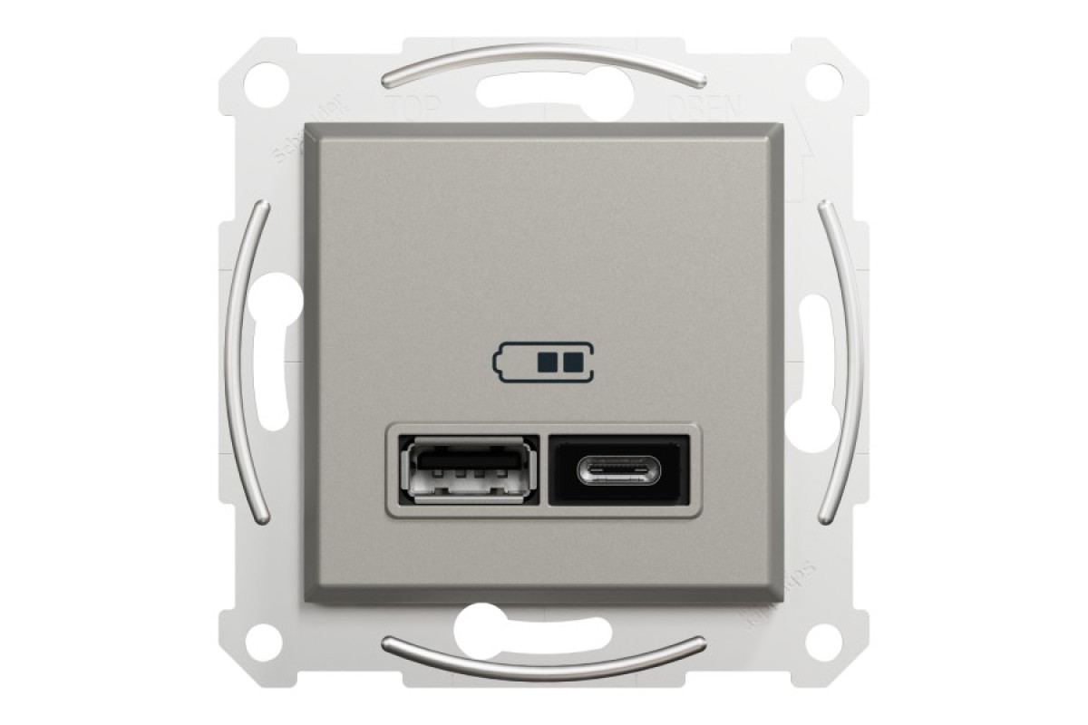 Подвійна USB зарядка 2.4 A Asfora бронза (EPH2700369)