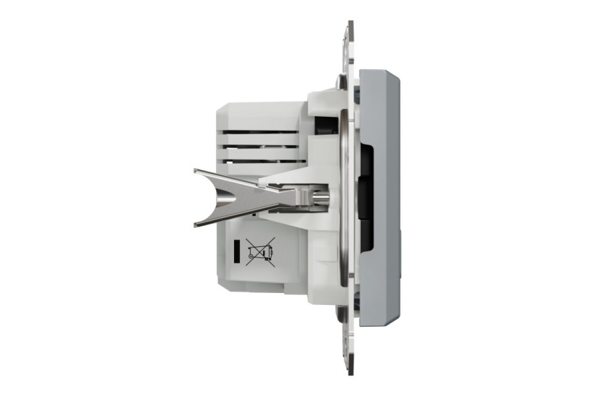 Подвійна USB зарядка 2.4 A Asfora сталь (EPH2700362)