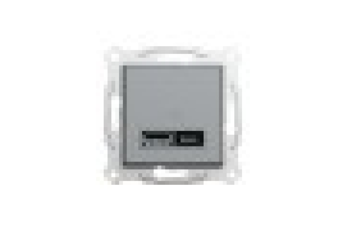 Подвійна USB зарядка 2.4 A Asfora сталь (EPH2700362)