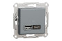 Подвійна USB зарядка 2.4 A Asfora сталь (EPH2700362)