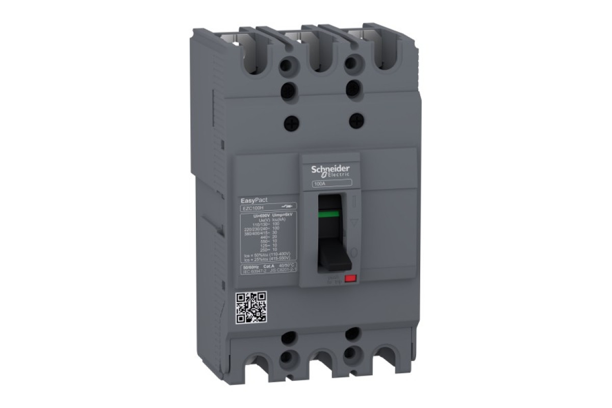 Автоматичний вимикач в литому корпусі EasyPact EZC100H 3P 30кА 100А (EZC100H3100)