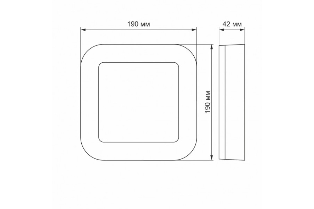 LED светильник ART IP65 квадратный VIDEX 15W 5000K (VL-BHFS-155)