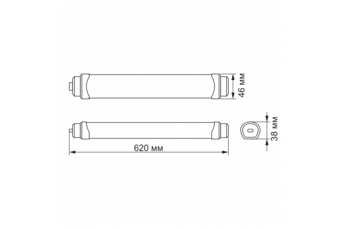 LED світильник IP65 лінійний магістральний VIDEX 18W 0,6М 5000K (VL-BNWL-18065)