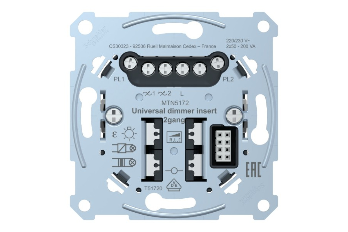 D-Life P-Link Механізм 2х50-200Вт RLC, 2 кан (MTN5172-0000)