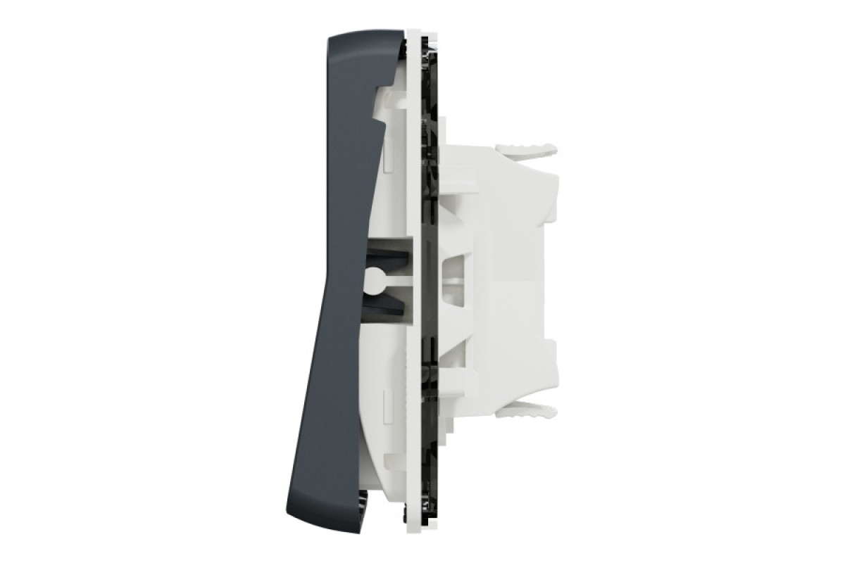 Механізм двоклавішного перемикача IP55, сх.6+6, Mureva Styl, чорний (MUR35019)