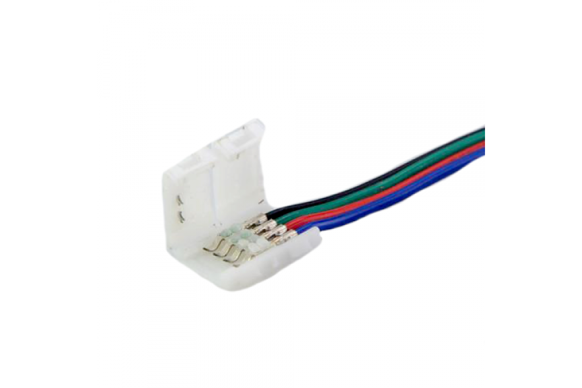 Кабель PROLUM™ для стрічки 5050, RGB, 10 мм, + 1 затискач (503007)