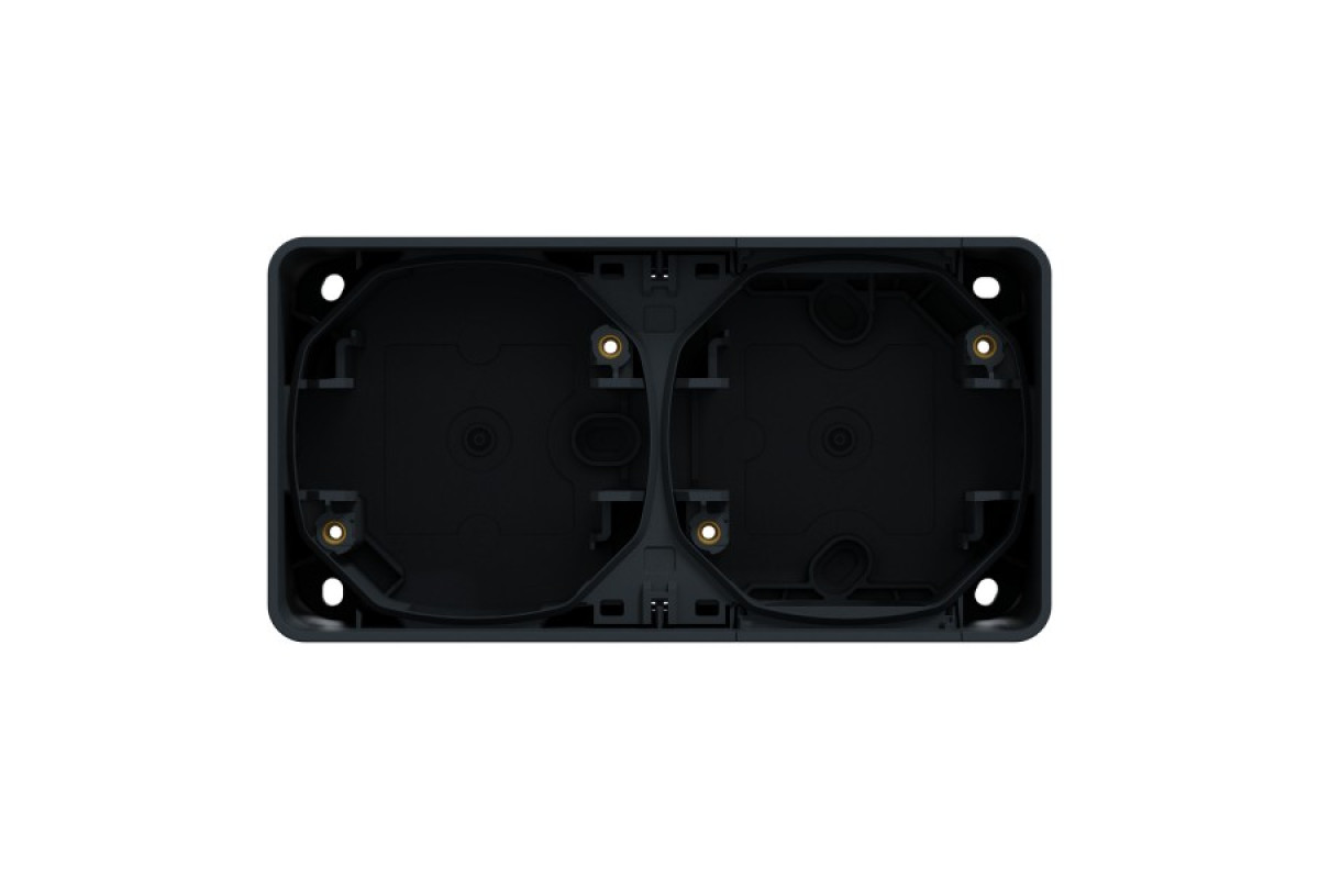 Двойной блок для этаж. монтажа IP55 Mureva Styl, горизонтальный, черный (MUR37914)