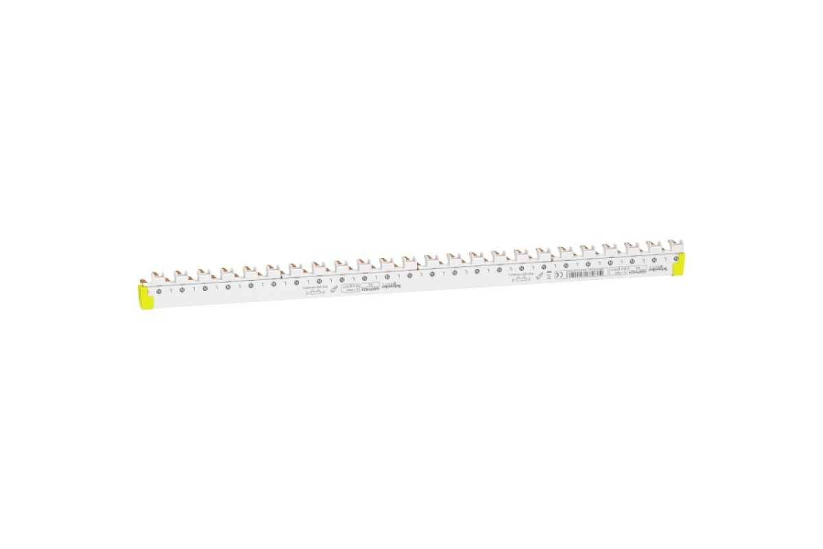 Acti9, гребінчаста шина нижня, 1L+N, ширина 9 мм, 24 модулі, 80А (A9XPH624)