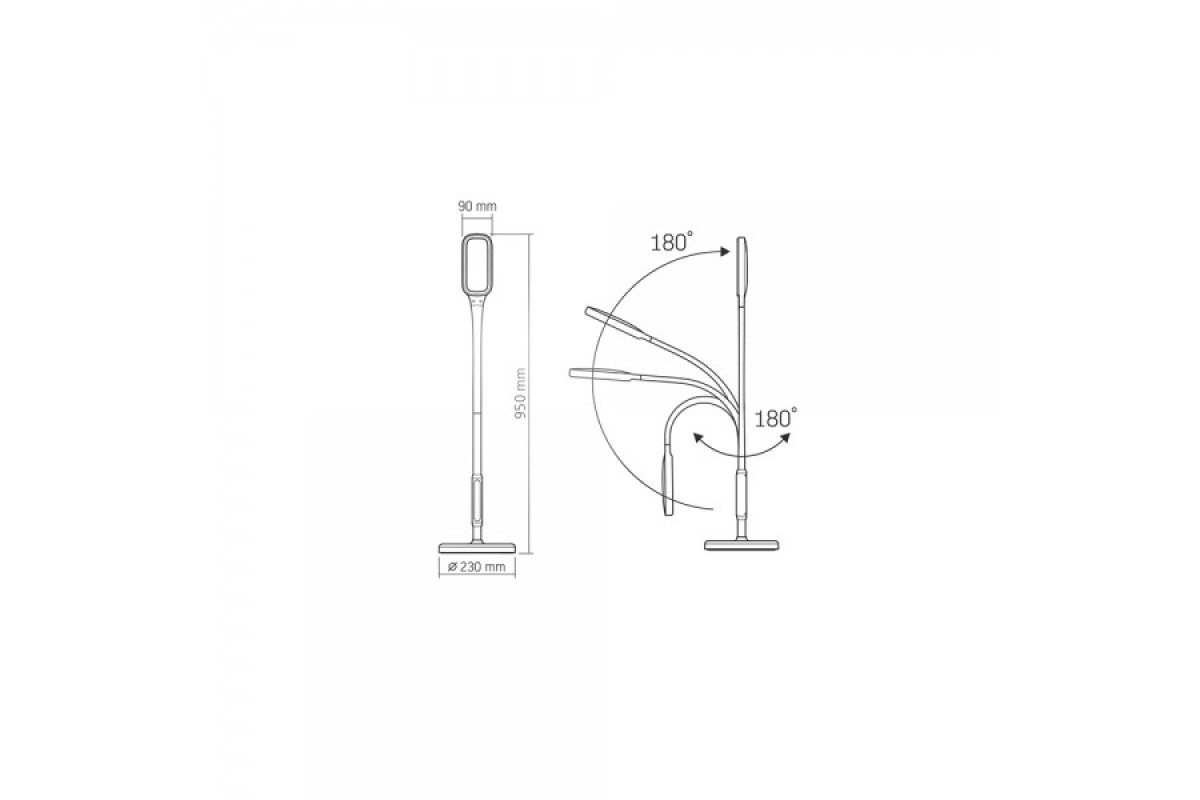 LED торшер белый VIDEX TF07W 14W 3000-5500K (VL-TF07W)