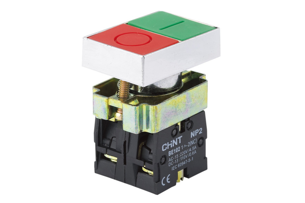Кнопка NP2-BL8325 1NO+1NC Красная+Зеленая (574003)