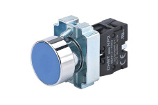 Кнопка NP2-BA61 без подсветки синяя 1NO IP40 (573892)