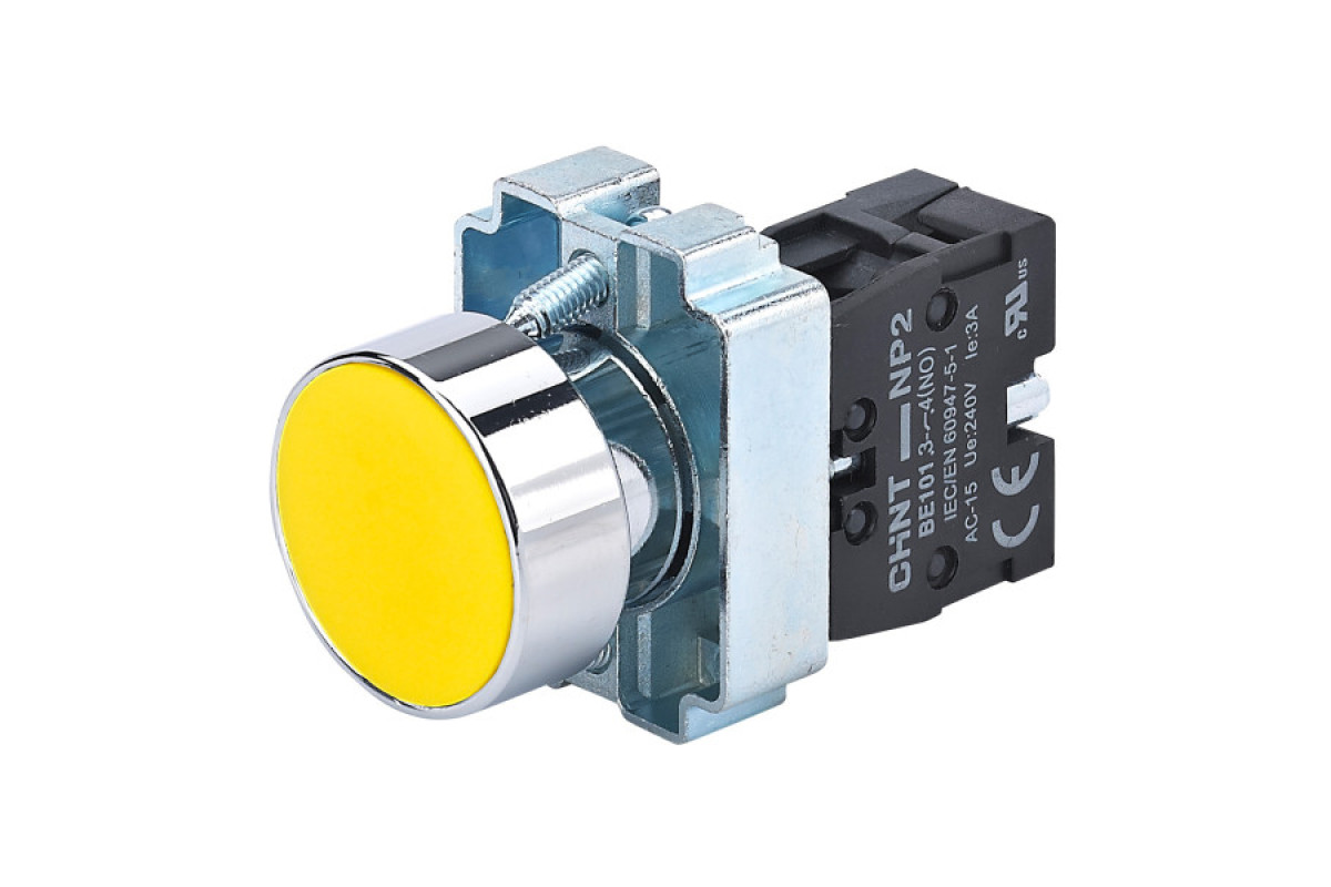 Кнопка NP2-BA51 без подсветки желтая 1NO IP40 (573959)