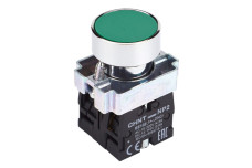Кнопка NP2-BA35 без подсветки зеленая 1NO+1NC IP40 (573964)