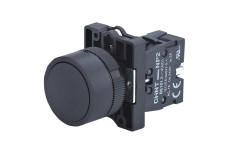 Кнопка пластиковая NP2-EA21 без подсветки черная 1NO IP40 (574084)
